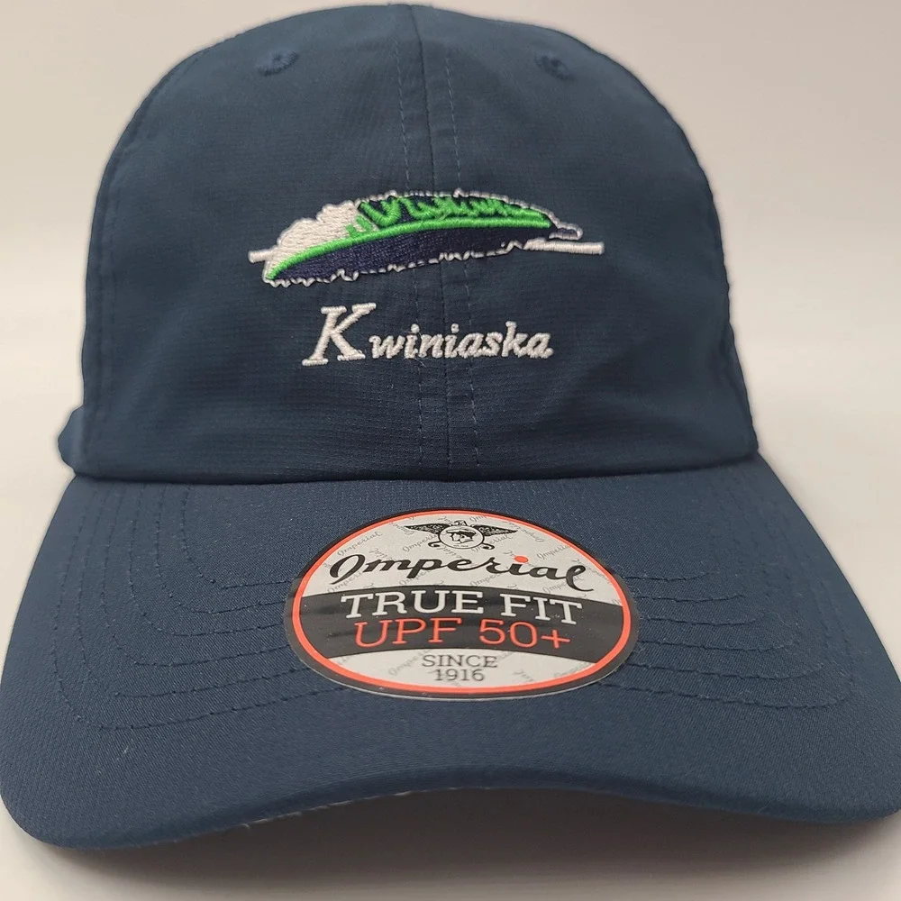 Kwiniaska Golf Club Hat Adjustable Imperial Blue Shelburne Vermont Course Men